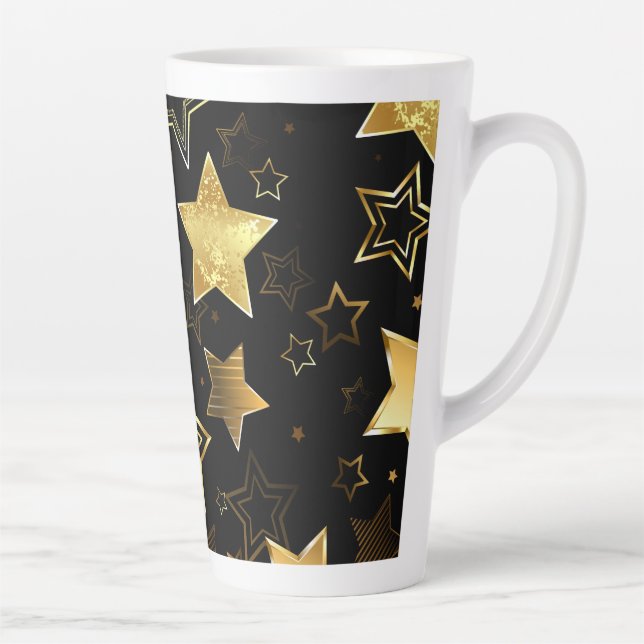 Seamless pattern with Golden Stars Latte Mug (Right)