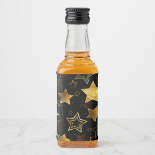 Seamless pattern with Golden Stars Liquor Bottle Label