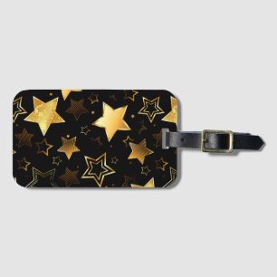Seamless pattern with Golden Stars Luggage Tag