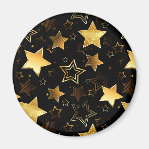 Seamless pattern with Golden Stars Magnet