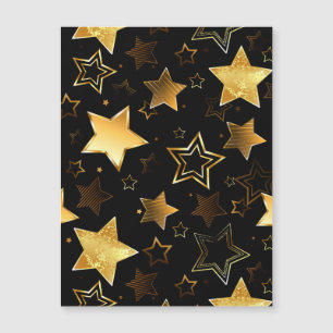 Seamless pattern with Golden Stars Magnetic Invitation