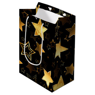 Seamless pattern with Golden Stars Medium Gift Bag