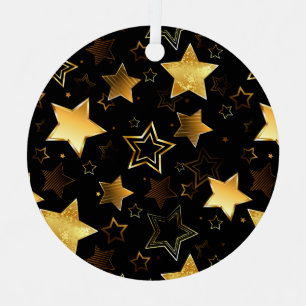 Seamless pattern with Golden Stars Metal Tree Decoration
