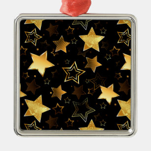 Seamless pattern with Golden Stars Metal Tree Decoration
