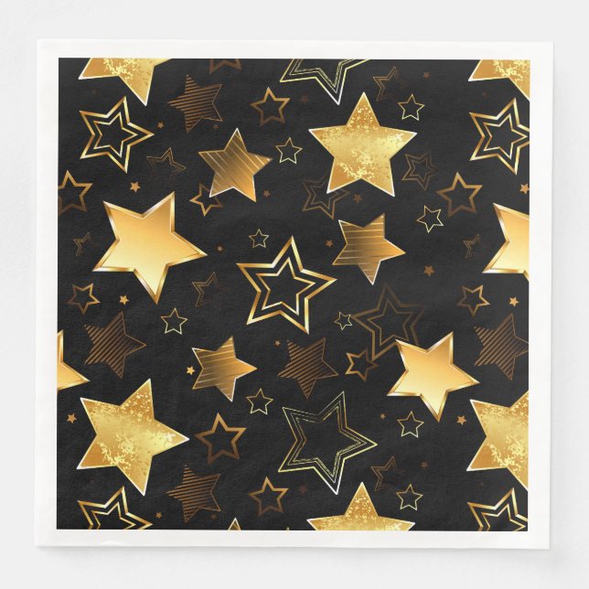 Seamless pattern with Golden Stars Napkin (Front)