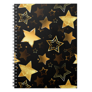 Seamless pattern with Golden Stars Notebook