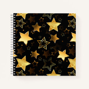 Seamless pattern with Golden Stars Notebook
