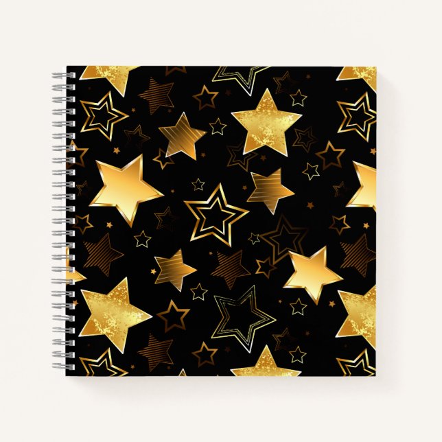 Seamless pattern with Golden Stars Notebook (Front)
