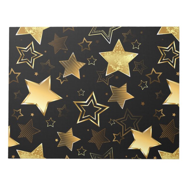 Seamless pattern with Golden Stars Notepad (Front)