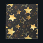 Seamless pattern with Golden Stars Notepad<br><div class="desc">Seamless with Golden Stars on Black background. Gold star.</div>