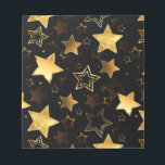 Seamless pattern with Golden Stars Notepad<br><div class="desc">Seamless with Golden Stars on Black background. Gold star.</div>