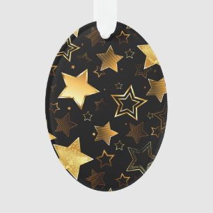 Seamless pattern with Golden Stars Ornament