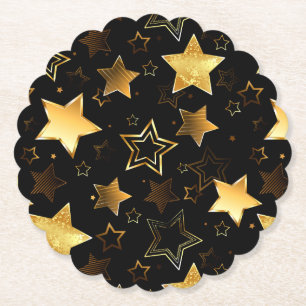 Seamless pattern with Golden Stars Paper Coaster