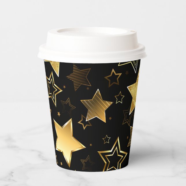 Seamless pattern with Golden Stars Paper Cups (Front)