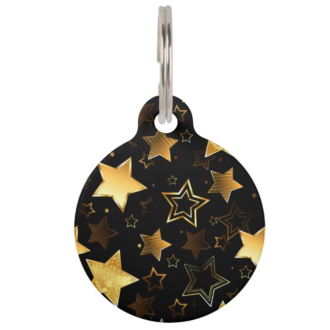 Seamless pattern with Golden Stars Pet Tag (Front)