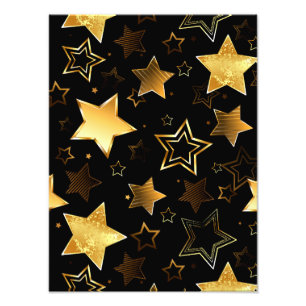Seamless pattern with Golden Stars Photo Print