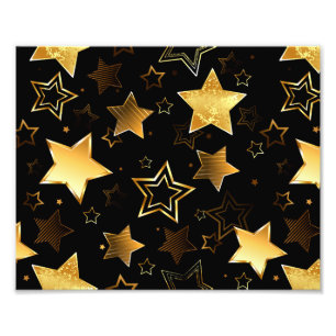 Seamless pattern with Golden Stars Photo Print