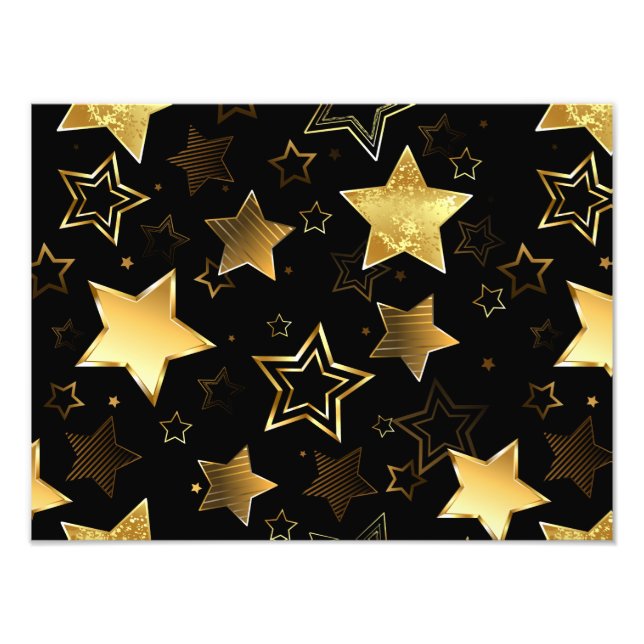 Seamless pattern with Golden Stars Photo Print (Front)