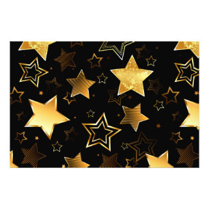 Seamless pattern with Golden Stars Photo Print