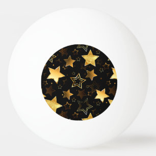 Seamless pattern with Golden Stars Ping Pong Ball