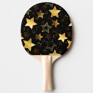 Seamless pattern with Golden Stars Ping Pong Paddle