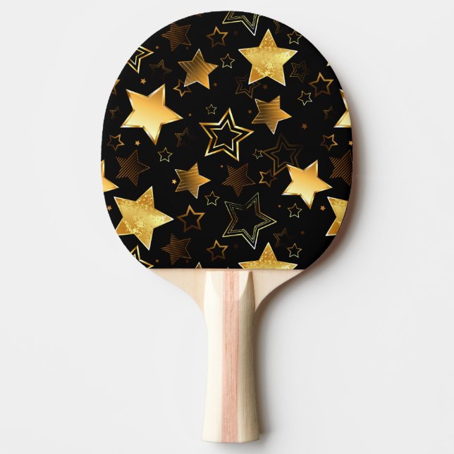 Seamless pattern with Golden Stars Ping Pong Paddle (Front)