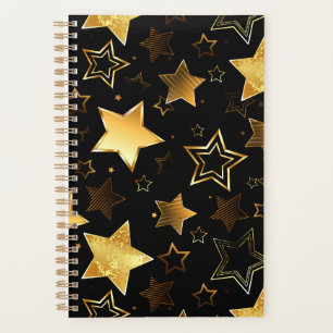 Seamless pattern with Golden Stars Planner