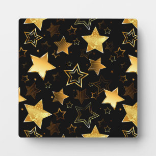 Seamless pattern with Golden Stars Plaque