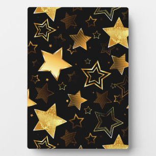 Seamless pattern with Golden Stars Plaque