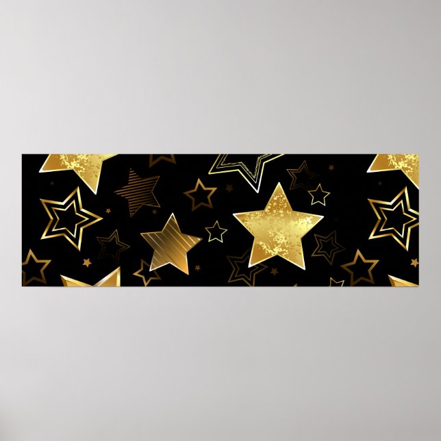 Seamless pattern with Golden Stars Poster (Front)