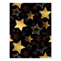 Seamless pattern with Golden Stars