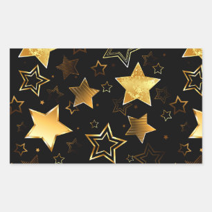 Seamless pattern with Golden Stars Rectangular Sticker