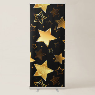 Seamless pattern with Golden Stars Retractable Banner
