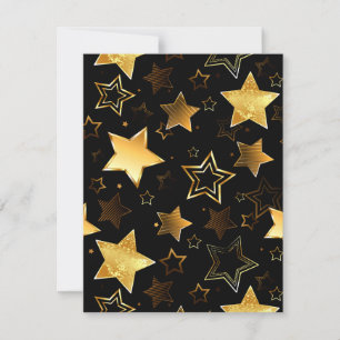 Seamless pattern with Golden Stars RSVP Card