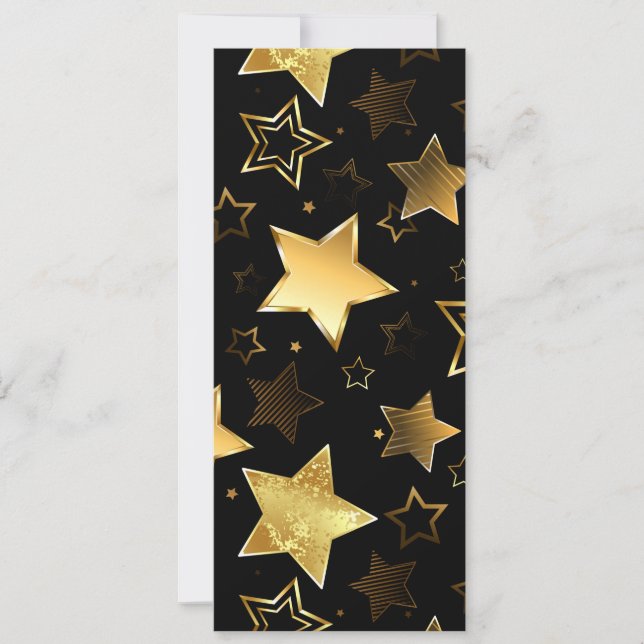 Seamless pattern with Golden Stars Save The Date (Front)