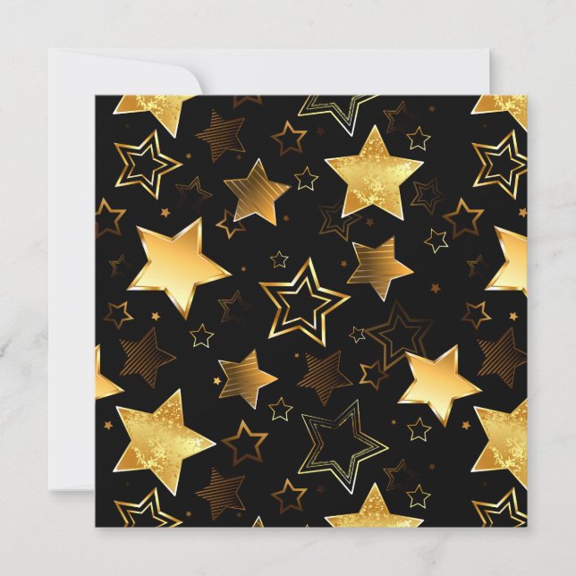 Seamless pattern with Golden Stars Save The Date (Front)