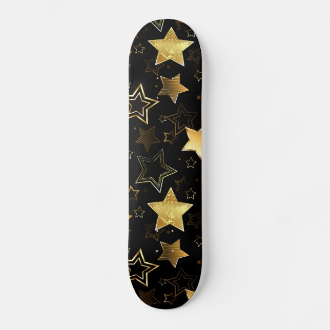 Seamless pattern with Golden Stars Skateboard (Front)