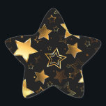 Seamless pattern with Golden Stars Star Sticker<br><div class="desc">Seamless with Golden Stars on Black background. Gold star.</div>