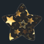 Seamless pattern with Golden Stars Star Sticker<br><div class="desc">Seamless with Golden Stars on Black background. Gold star.</div>