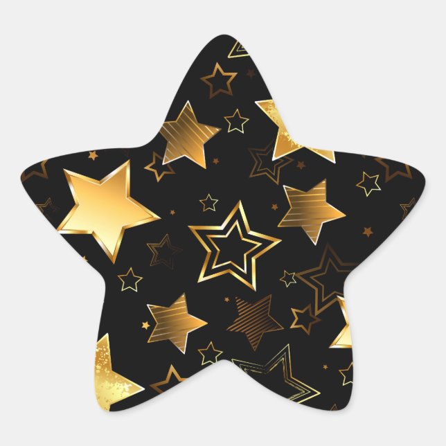 Seamless pattern with Golden Stars Star Sticker (Front)
