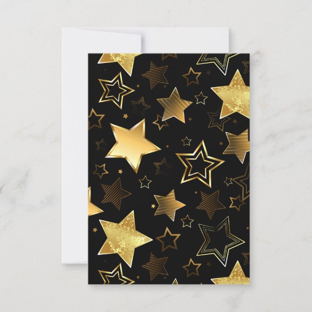 Seamless pattern with Golden Stars Thank You Card (Front)