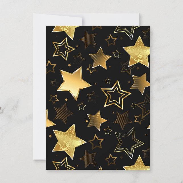 Seamless pattern with Golden Stars Thank You Card (Front)