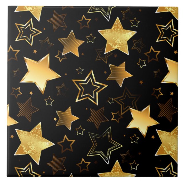 Seamless pattern with Golden Stars Tile (Front)