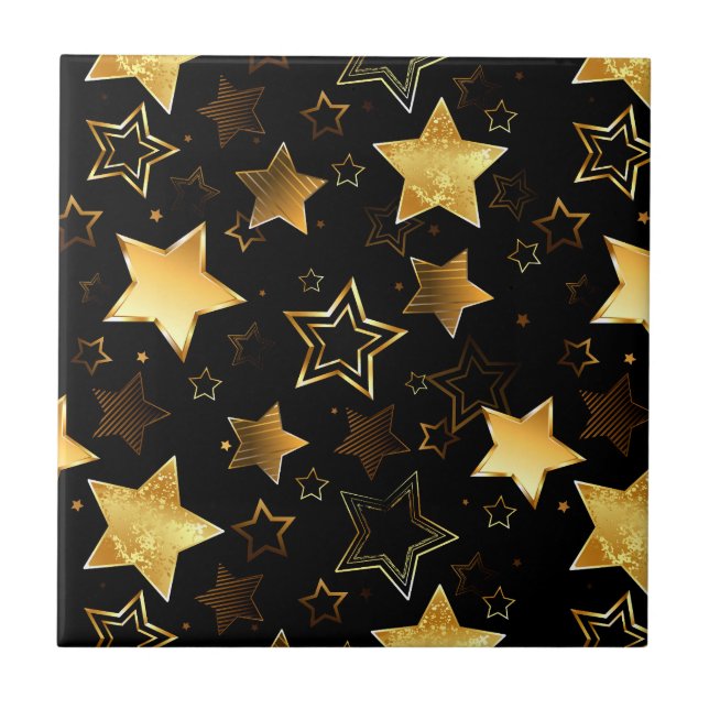 Seamless pattern with Golden Stars Tile (Front)