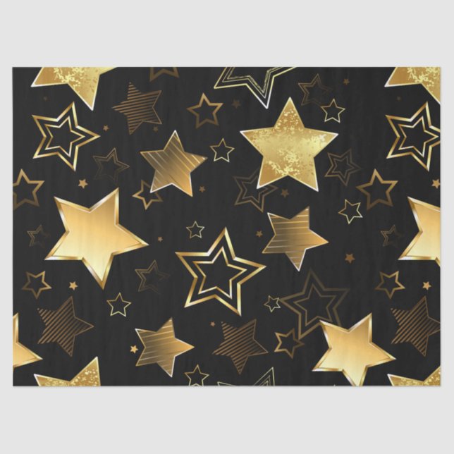 Seamless pattern with Golden Stars Tissue Paper (Front)