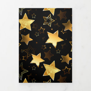 Seamless pattern with Golden Stars Tri-Fold Announcement