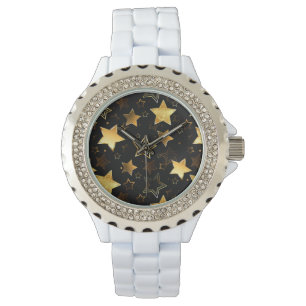 Seamless pattern with Golden Stars Watch