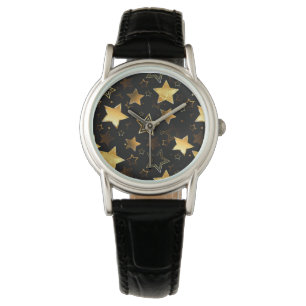 Seamless pattern with Golden Stars Watch