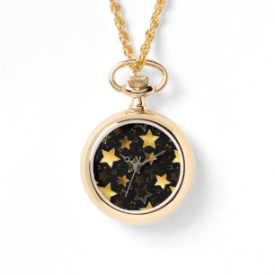 Seamless pattern with Golden Stars Watch