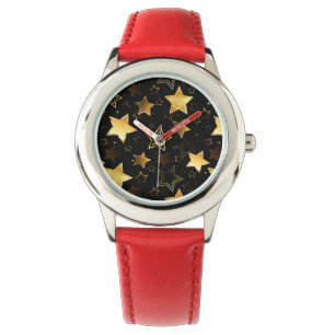 Seamless pattern with Golden Stars Watch